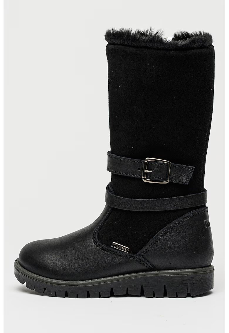 Primigi Cizme mid-calf impermeabile de piele si piele intoarsa cu tehnologie Gore-Tex - Negru