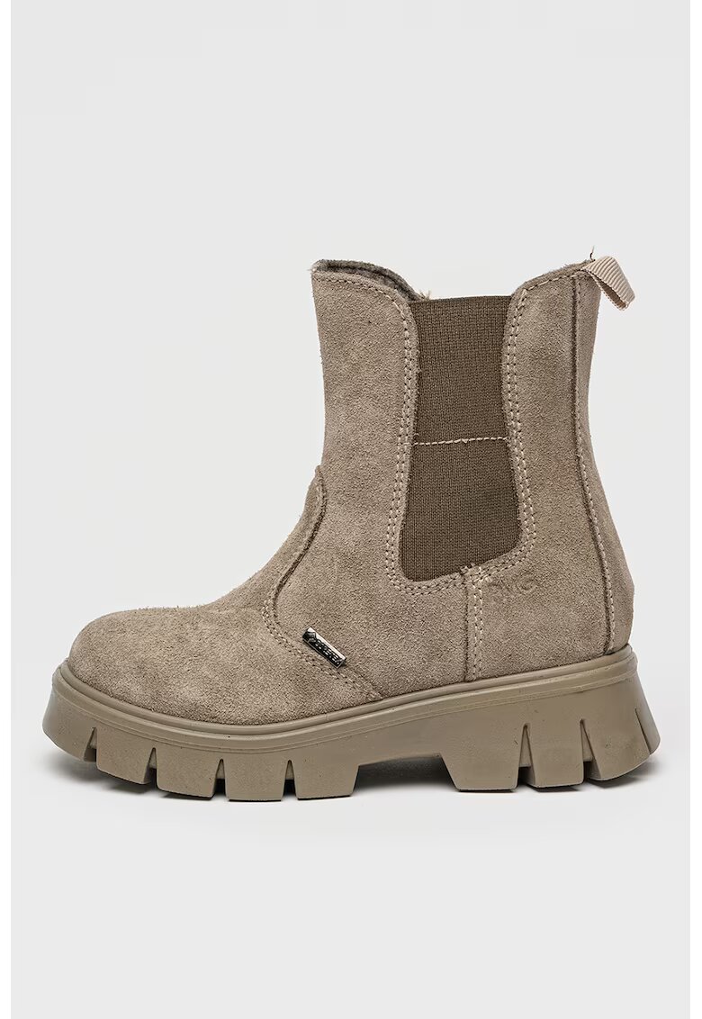 Primigi Ghete Chelsea impermeabile de piele intoarsa cu tehinologi Gore-Tex - Maro taupe