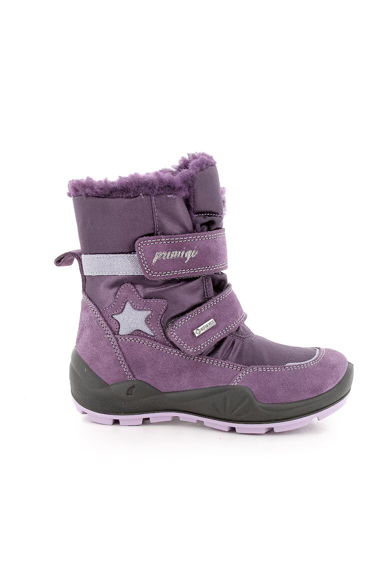 Primigi Ghete cu velcro si garnituri de piele intoarsa - Violet