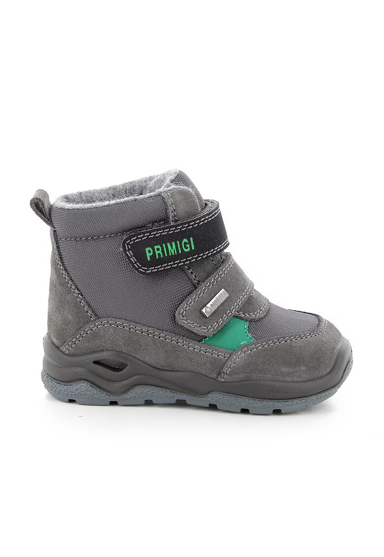 Primigi Ghete de piele intoarsa cu benzi velcro - Gri inchis