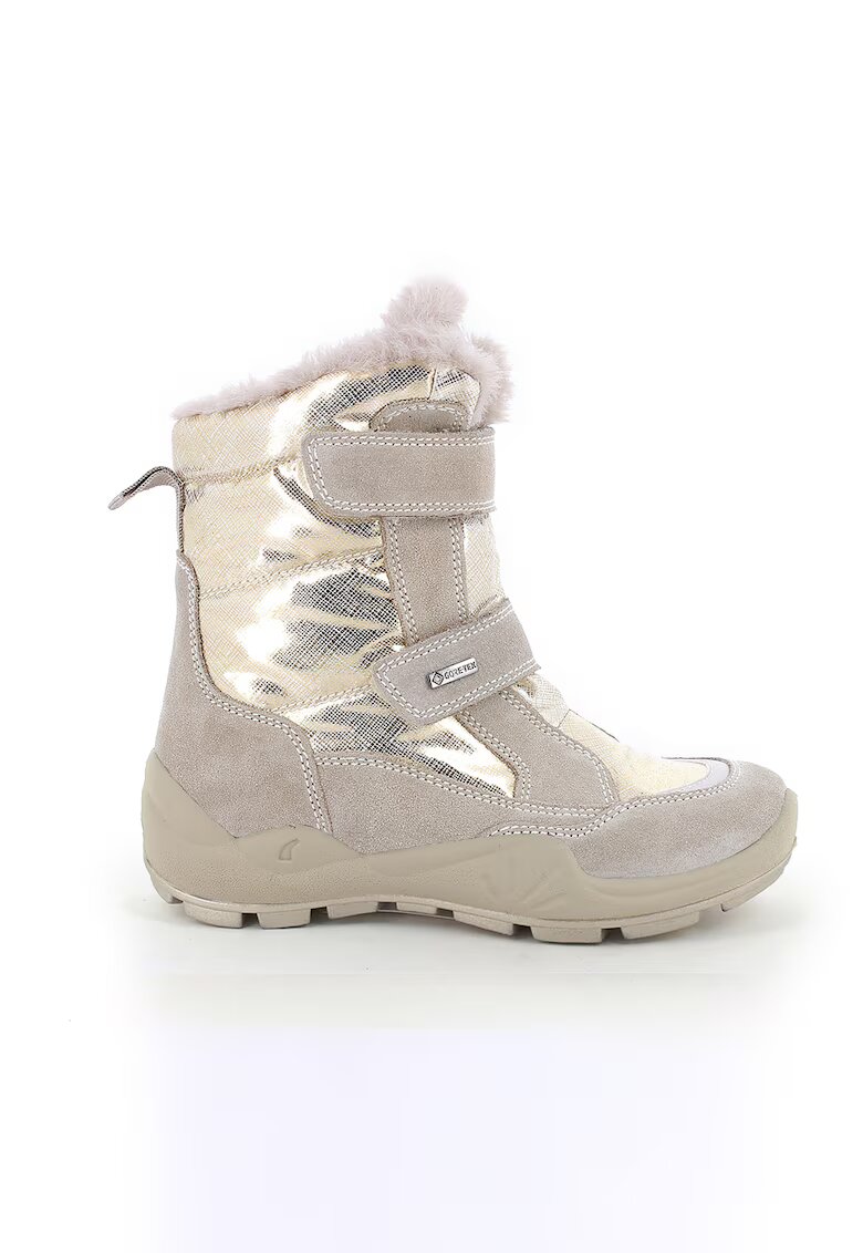 Primigi Ghete de piele intoarsa si material textil - Auriu/Crem