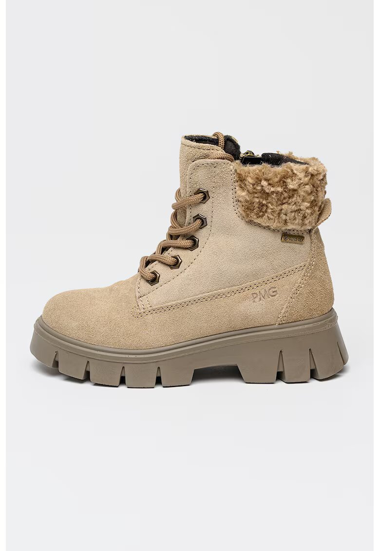 Primigi Ghete din piele intoarsa cu blana shearling si tehnologie Gore-Tex - Bej