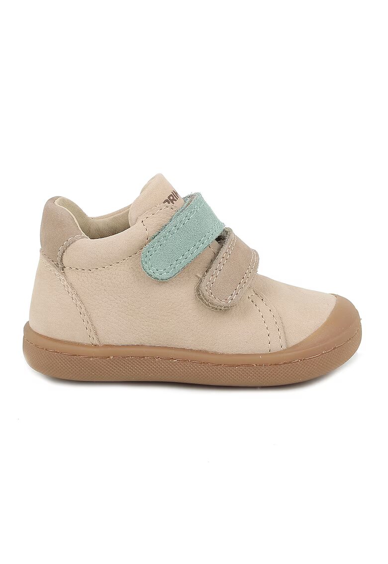 Primigi Pantofi sport din piele cu model uni si inchidere velcro - Bej/Verde pal