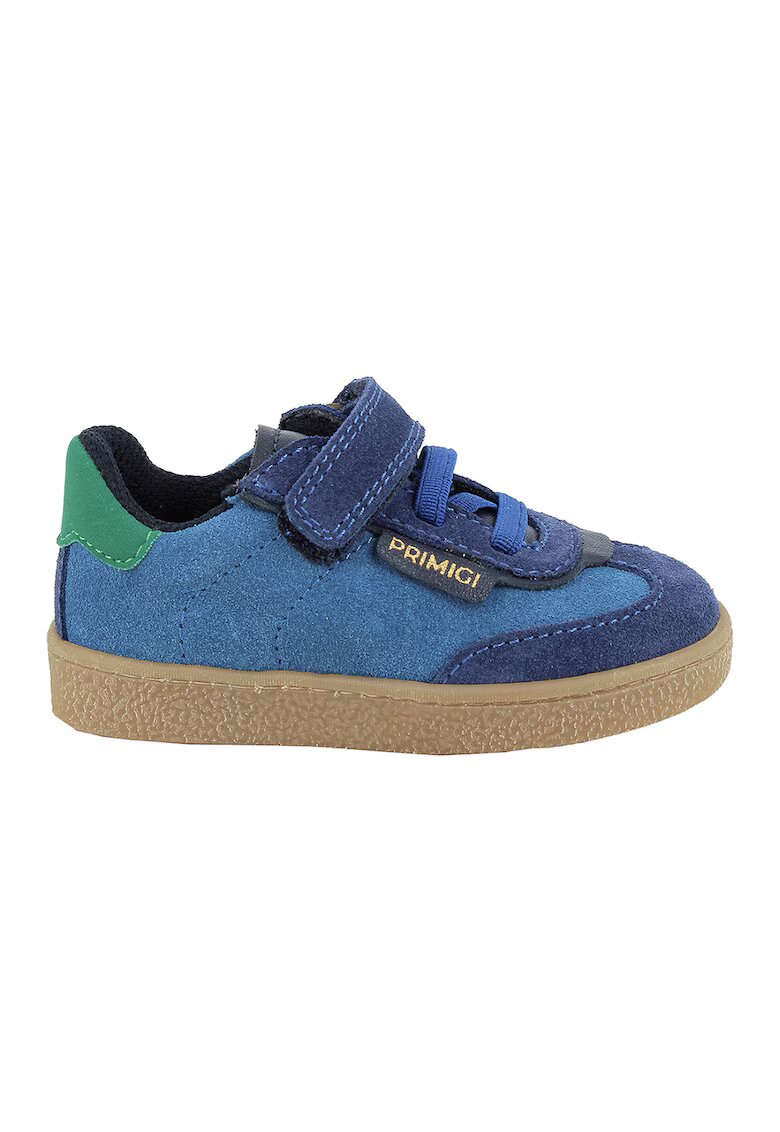 Primigi Pantofi sport din piele intoarsa cu inchidere velcro - Albastru inchis/Albastru royal/Verde aquamarin
