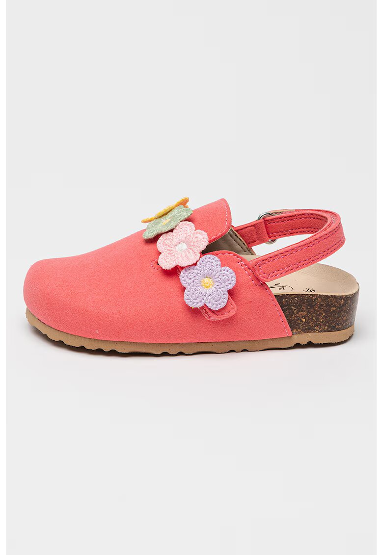 Primigi Papuci de piele cu platforma - Roz pastel/Lila/Caramel