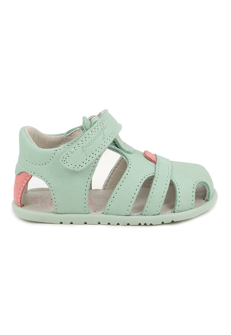Primigi Sandale cu talpa plata si inchidere velcro - Verde pal/Roz