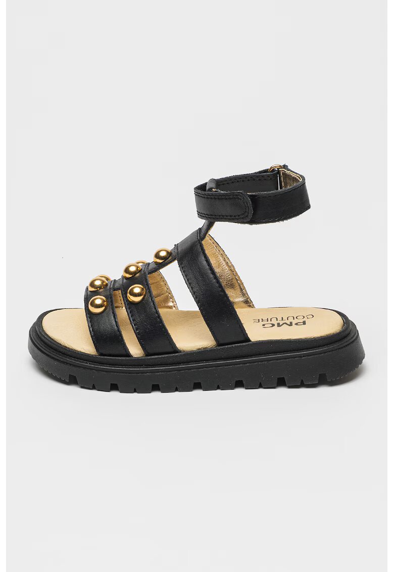 Primigi Sandale din piele cu velcro - Auriu/Negru