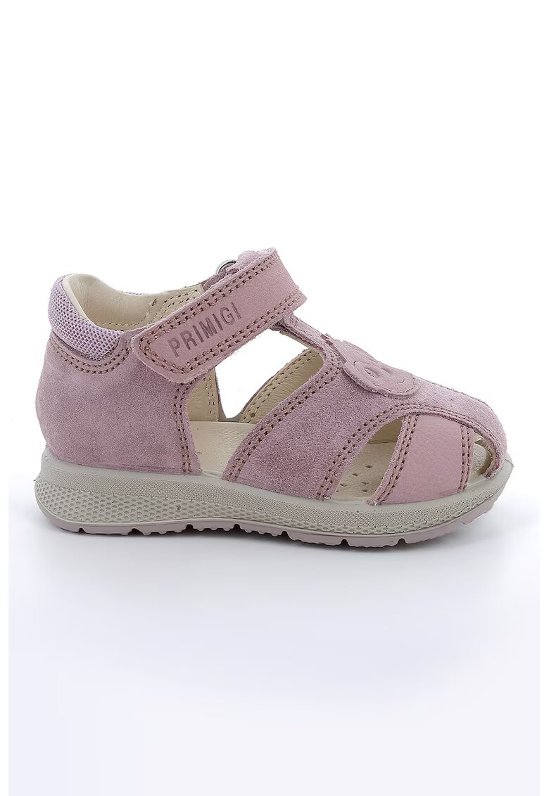 Primigi Sandale din piele si piele intoarsa cu inchidere velcro - Lila/Violet prafuit
