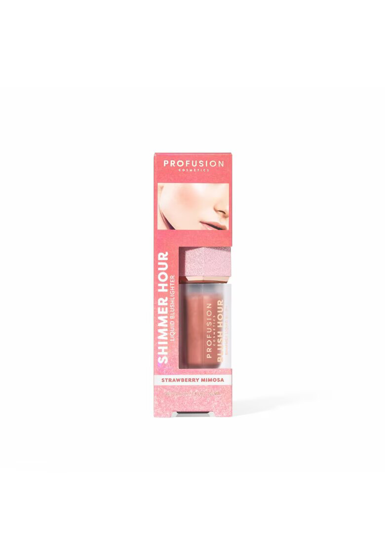 Profusion Cosmetics Blush iluminator lichid Shimmer Hour Blushlighter - nuanta Strawberry Mimosa - 6 ml