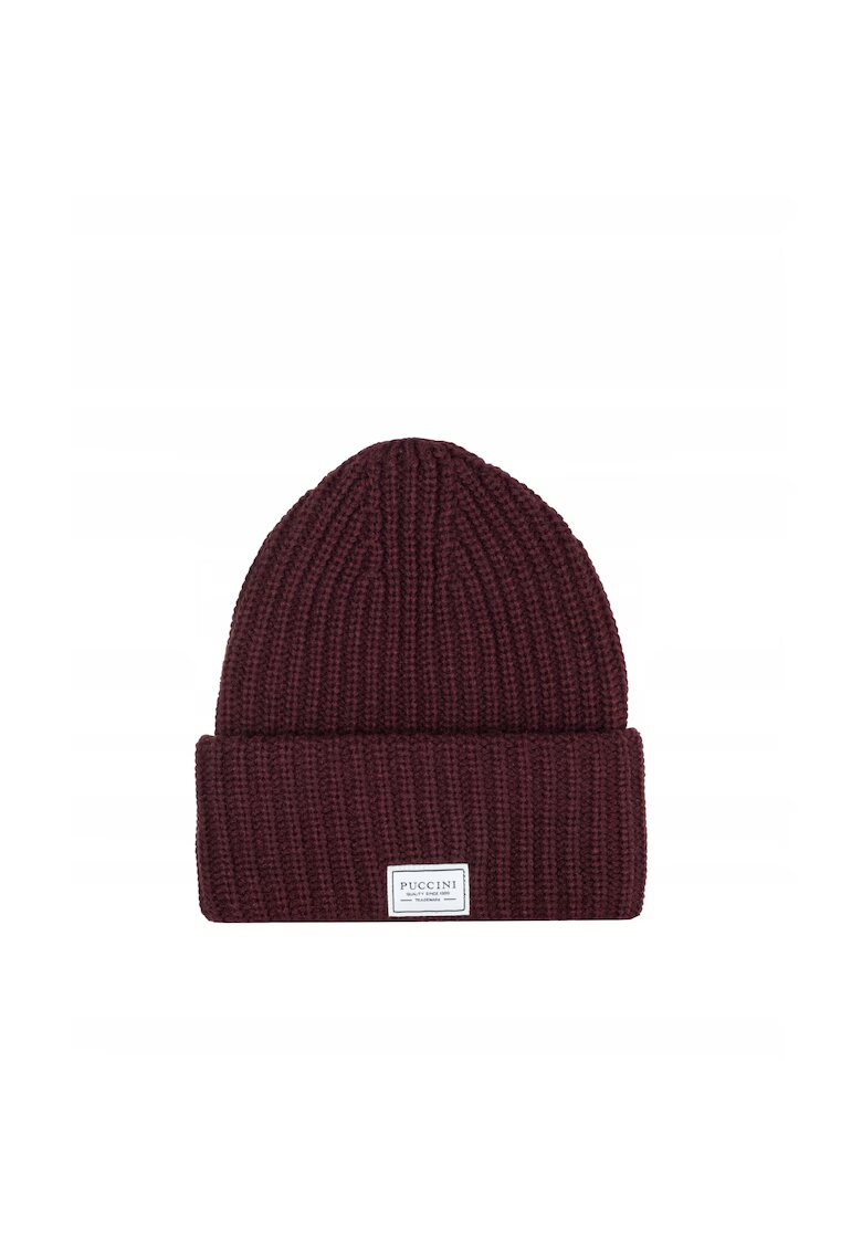 Puccini Caciula acril - manseta lata - unisex - rosu inchis