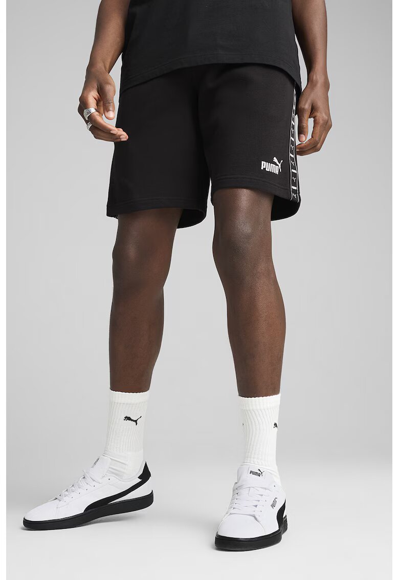 Puma Bermude cu logo - Alb/Negru
