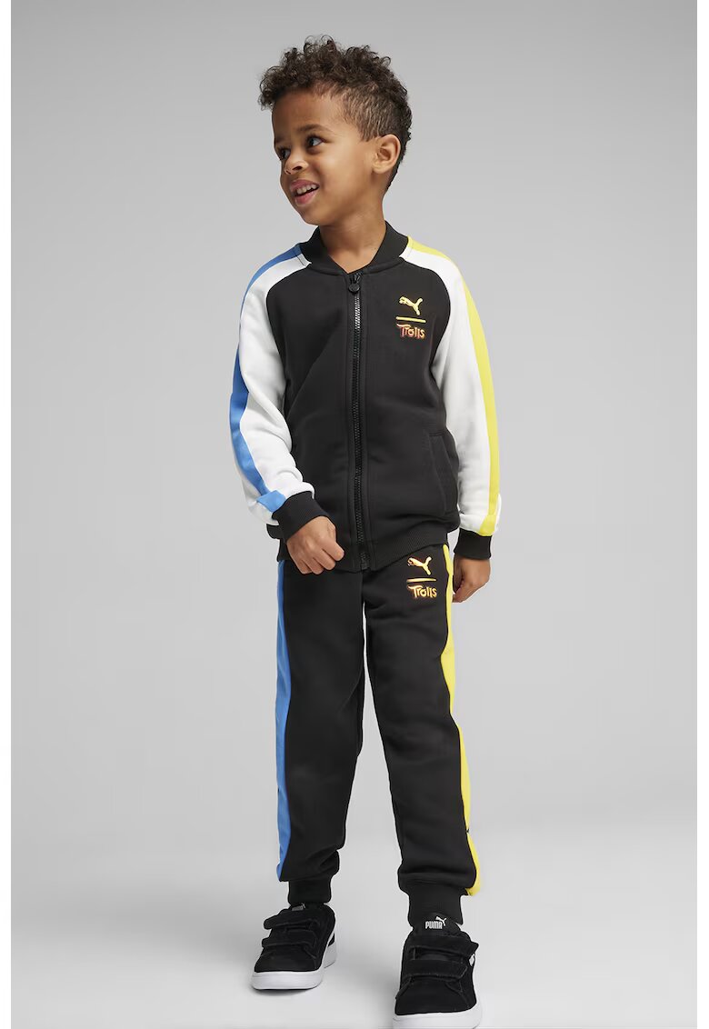 Puma Bluza de trening cu fermoar si accente colorblock - Alb/Negru