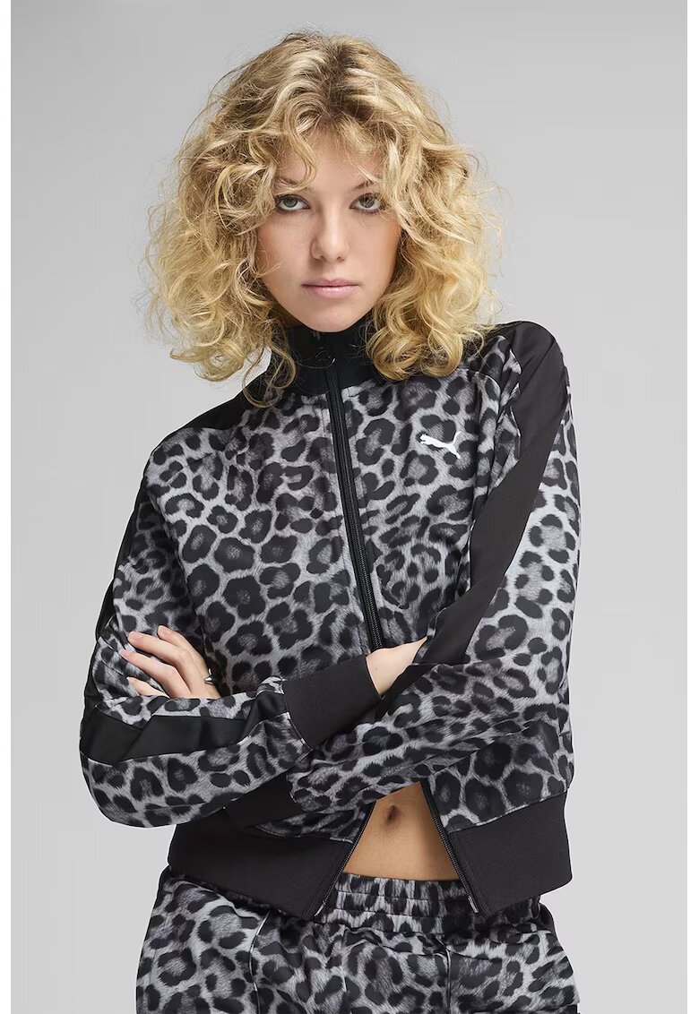 Puma Bluza de trening cu fermoar T7 Leo Luxe - Negru/Gri