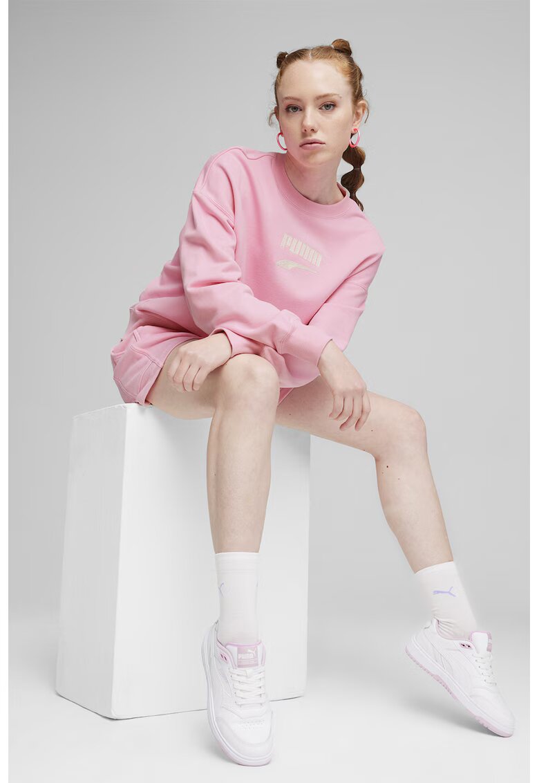 Puma Bluza de trening lejera cu logo - Roz