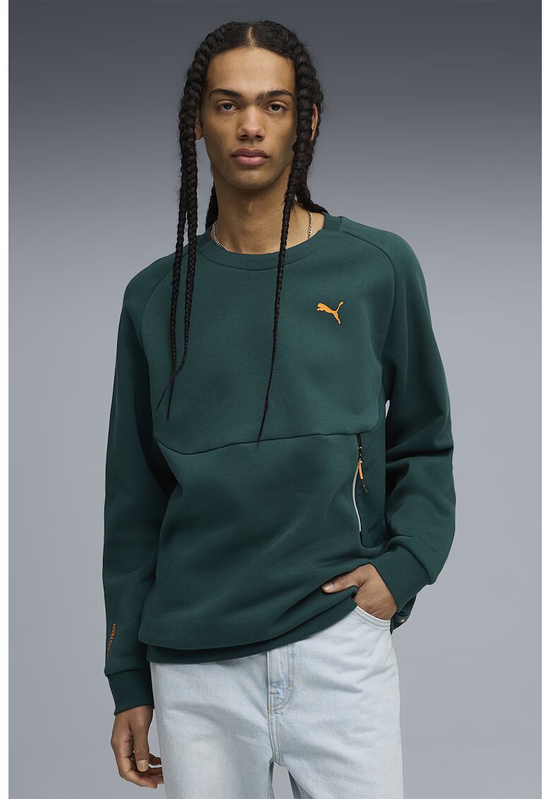 Puma Bluza de trening relaxed fit cu buzunar cu fermoar - Verde englez