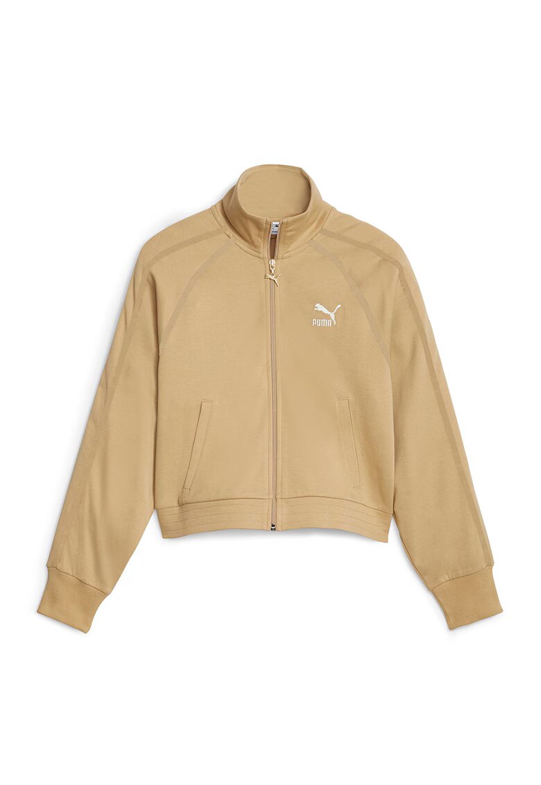 Puma Bluza de trening relaxed fit cu fermoar T7 - Maro nisip