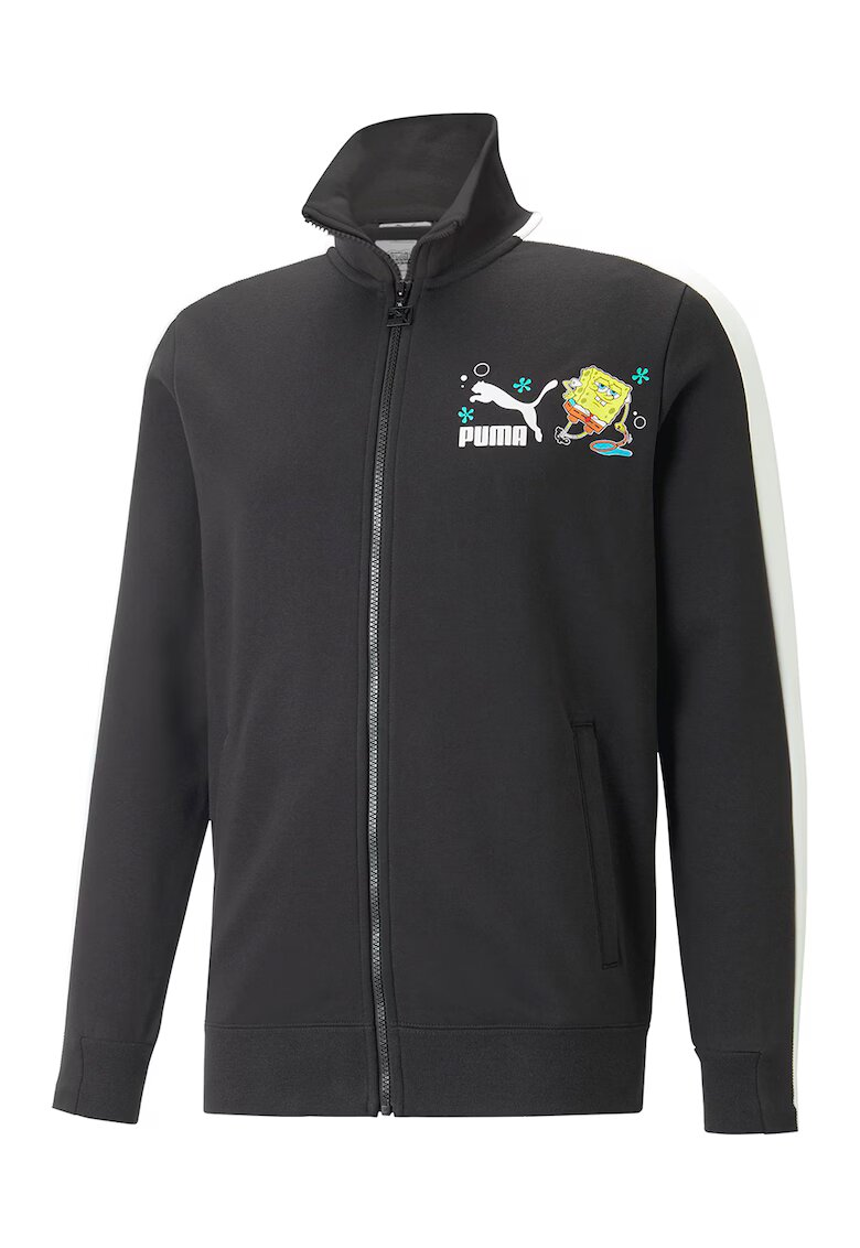 Puma Bluza sport cu fermoar si imprimeu cu Spongebob T7 - Negru