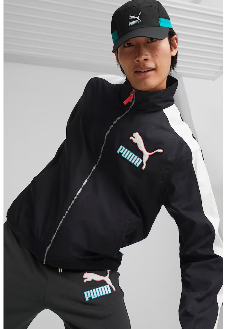 Puma Bluza sport cu fermoar T7 Fandom - Negru stins/Alb optic