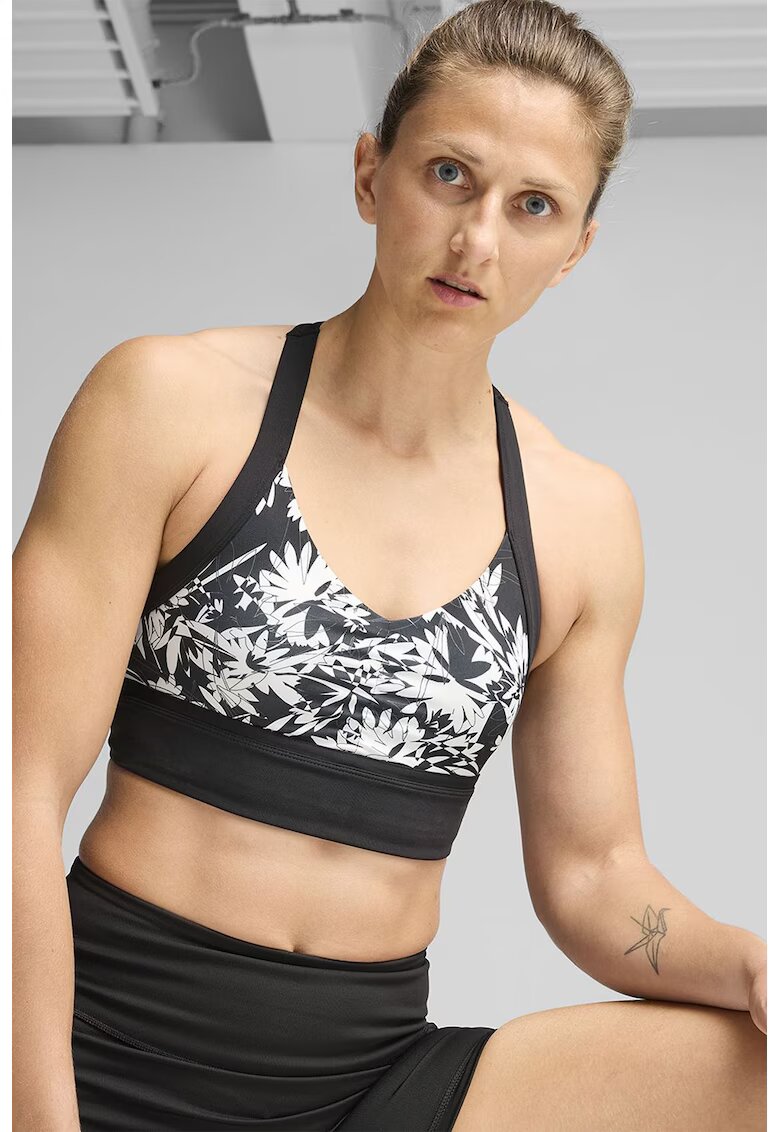 Puma Bustiera cu decupaj pe partea din spate - pentru fitness - Alb/Negru