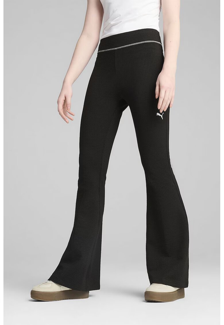 Puma Colanti bootcut cu talie medie - Negru