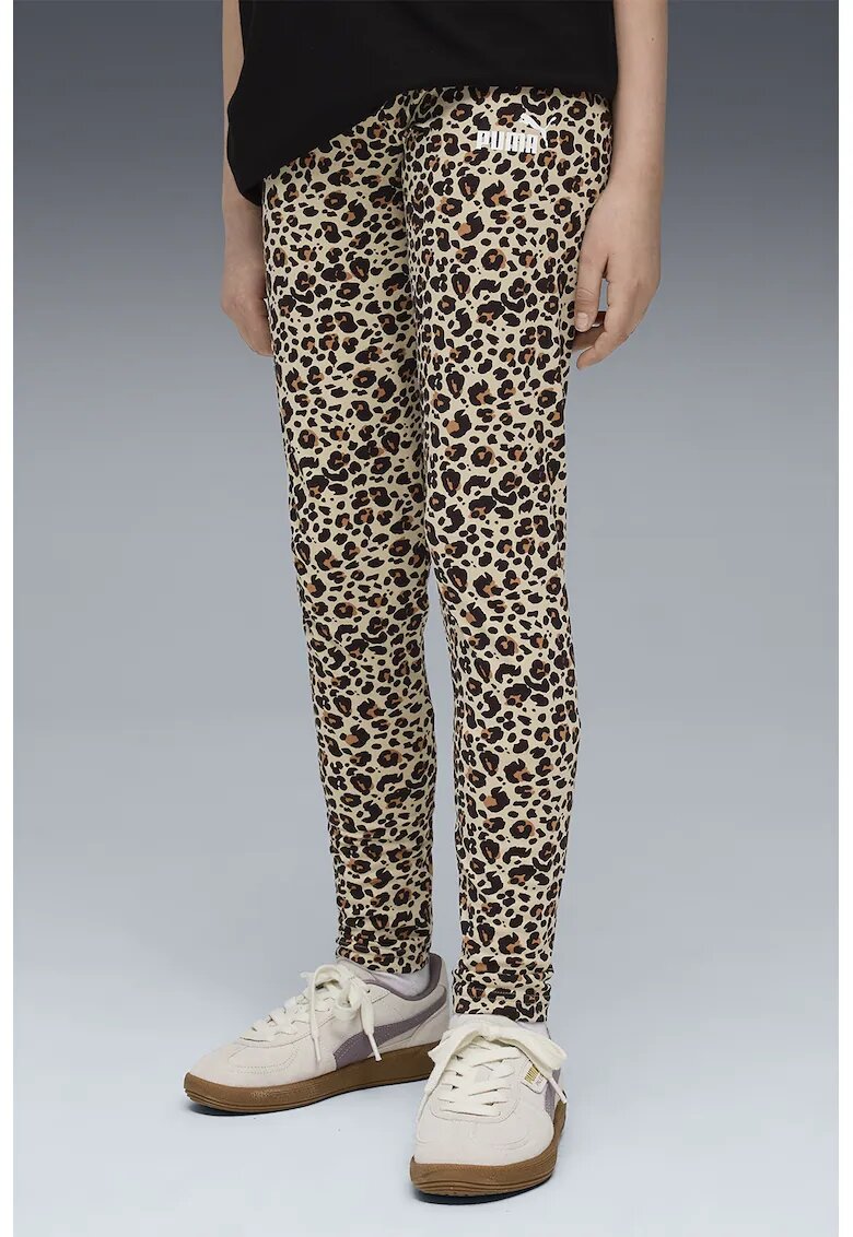 Puma Colanti cu animal print ESS - Negru/Maro deschis