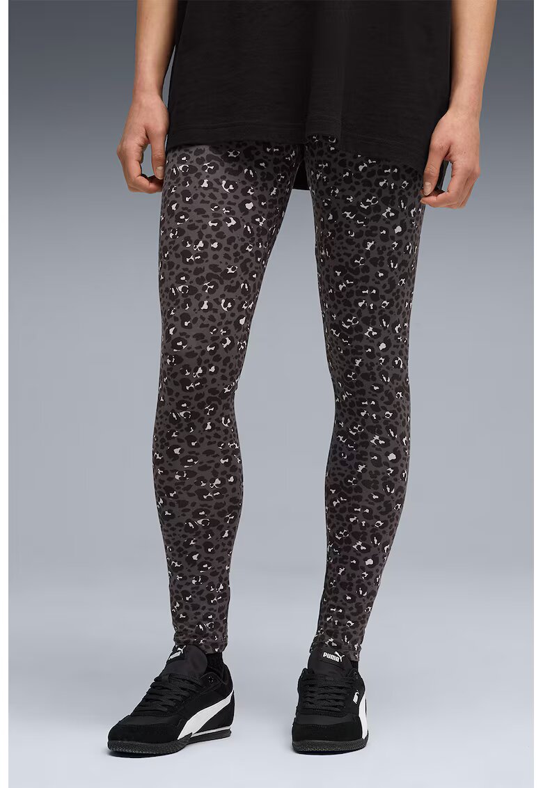 Puma Colanti cu model animal print ESS GRAPHIC - Negru