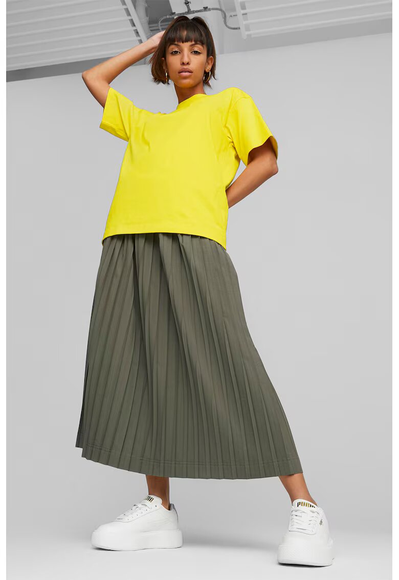 Puma Fusta midi plisata SUNPŌ - Kaki