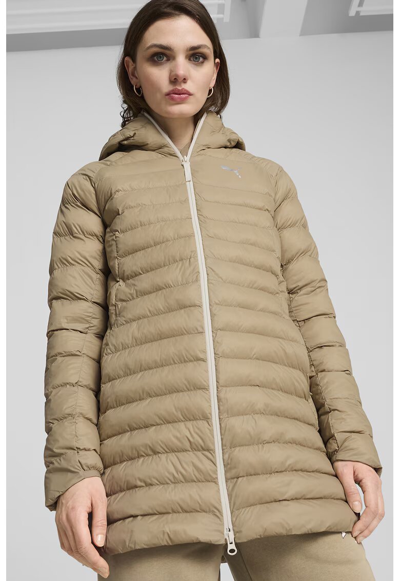 Puma Geaca lunga cu gluga si finisaj rezistent la apa PackLITE - Bej deschis