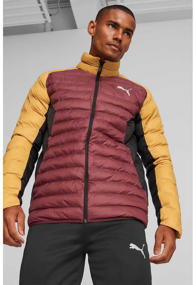 Puma Geaca slim fit matlasata cu finisaj rezistent la apa PackLITE - Visiniu/Negru/Portocaliu