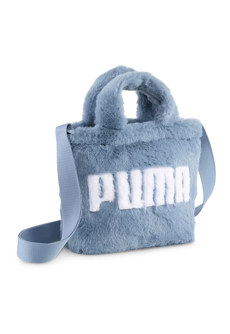Puma Geanta crossbody cu blana sintetica - Albastru petrol