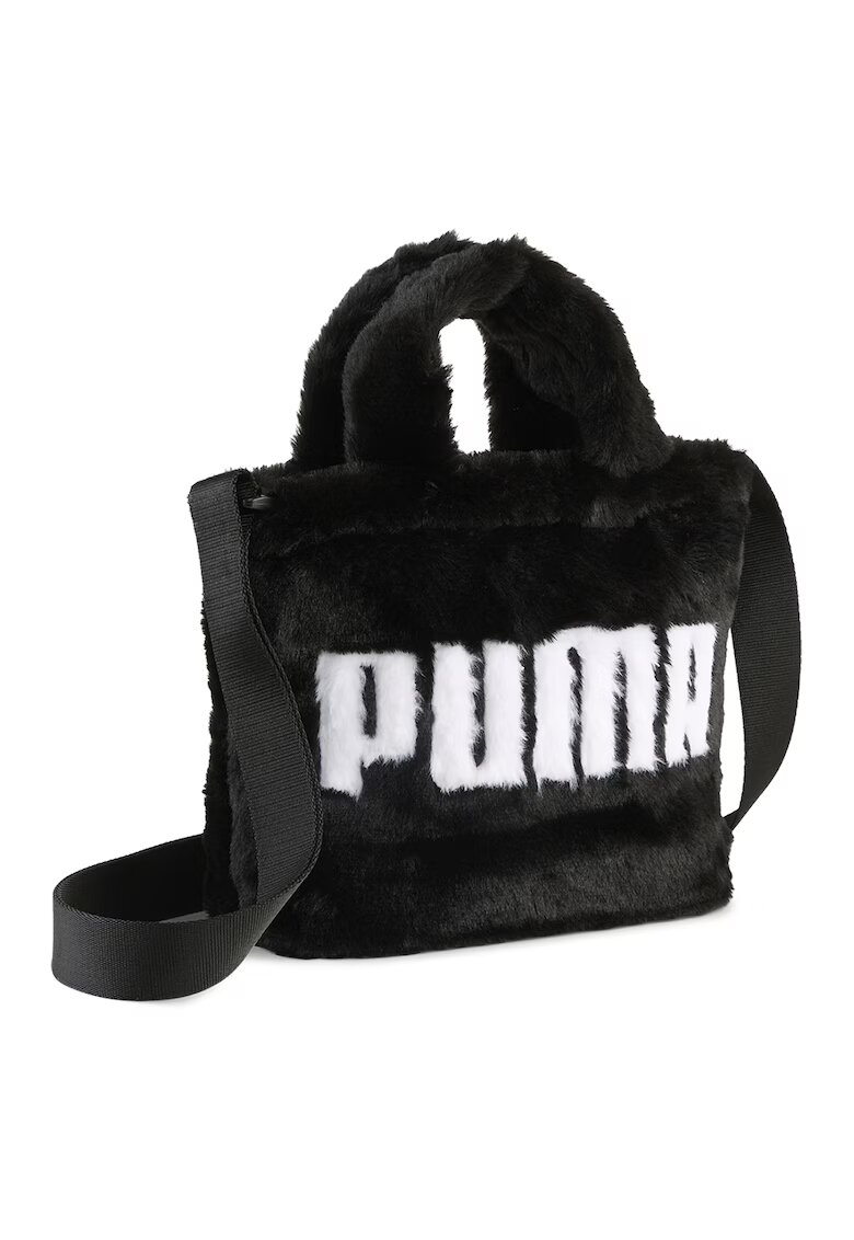 Puma Geanta crossbody cu blana sintetica - Negru/Alb optic