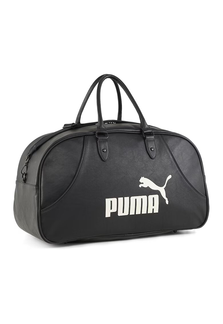 Puma Geanta duffle din piele ecologica cu logo si model unisex - Alb/Negru