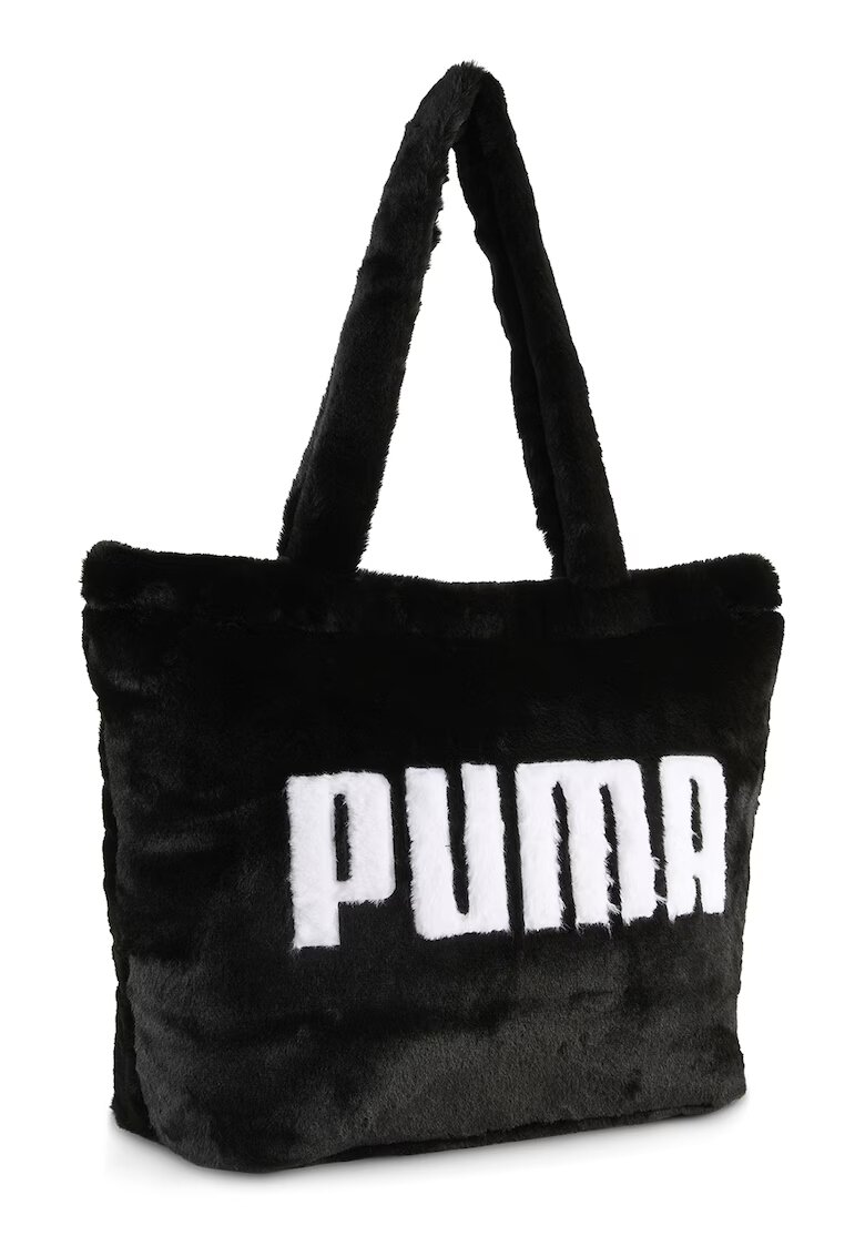 Puma Geanta shopper cu blana sintetica - Alb/Negru