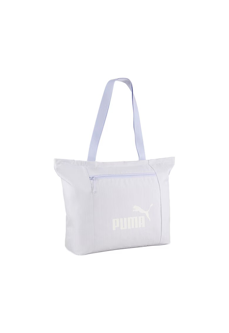 Puma Geanta shopper cu imprimeu logo Base - Gri deschis/Albastru azur