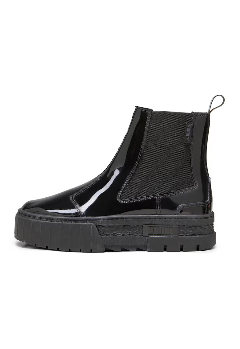 Puma Ghete Chelsea cu aspect lacuit Mayze - Negru