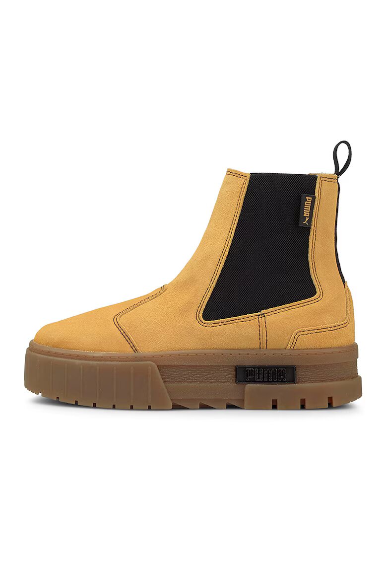 Puma Ghete Chelsea de piele intoarsa cu insertii de material textil Mayze - Galben