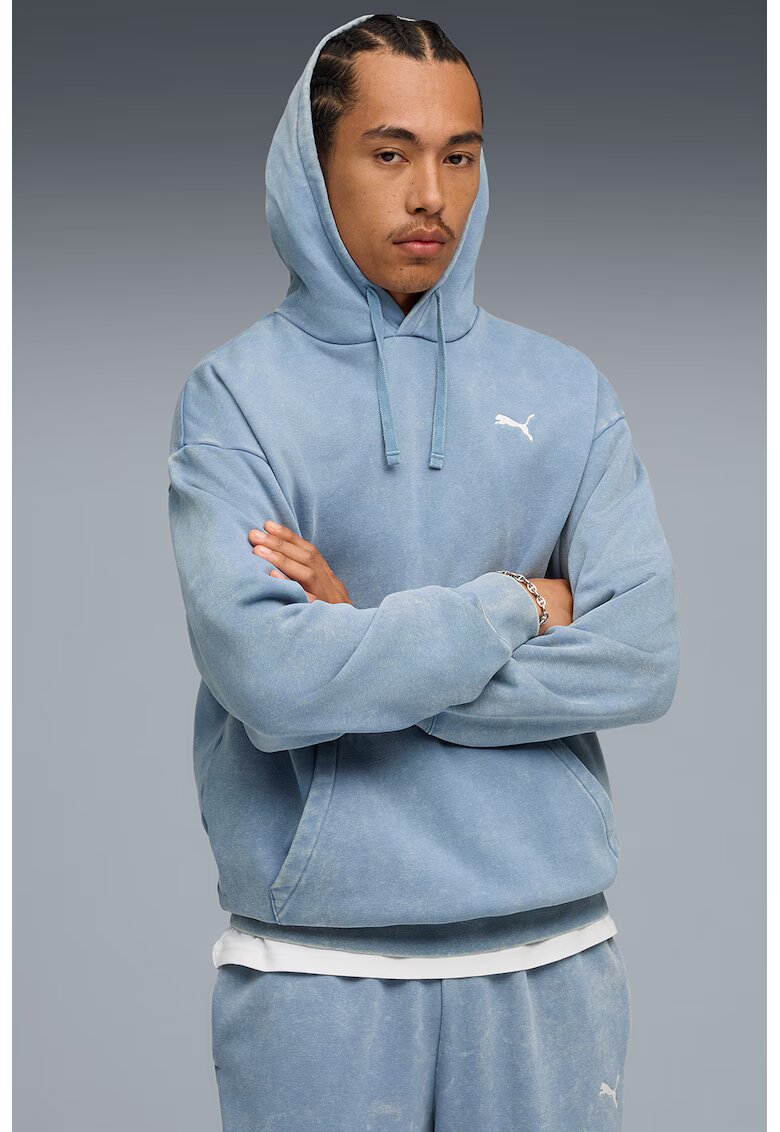Puma Hanorac cu aspect decolorat si logo - Albastru pastel