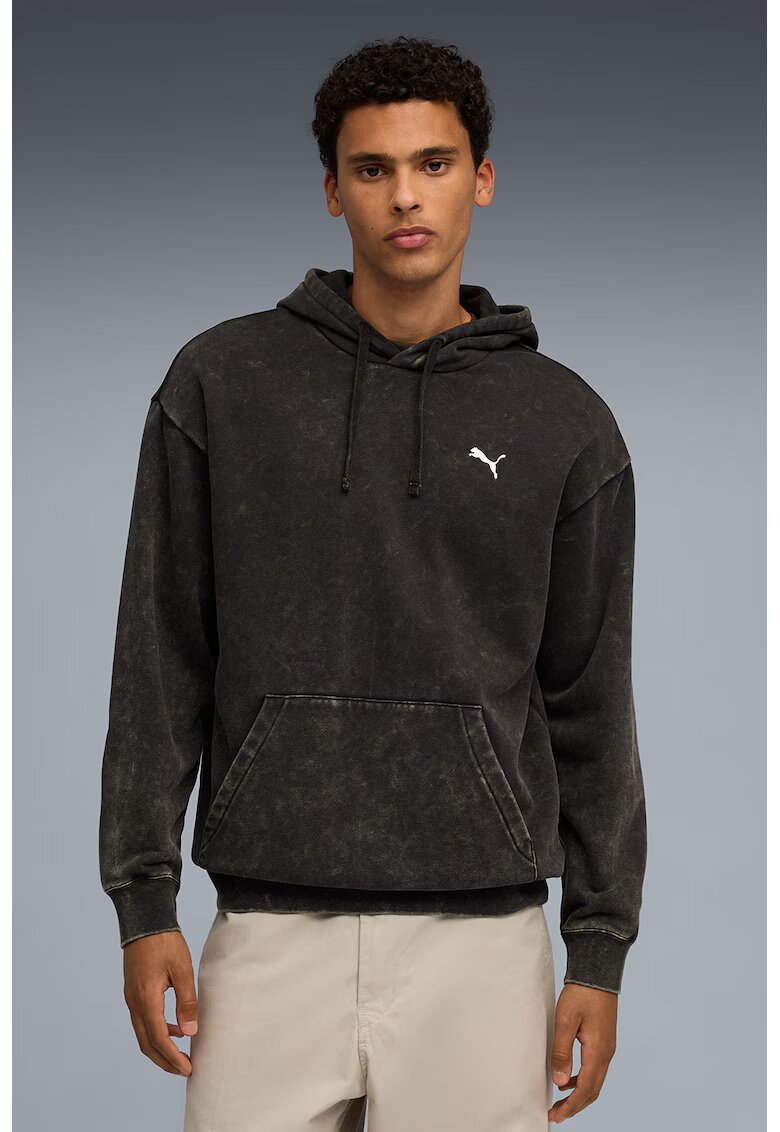 Puma Hanorac cu aspect decolorat si logo - Negru stins