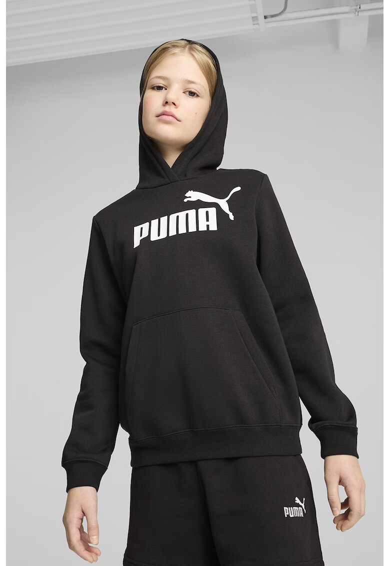 Puma Hanorac cu buzunar kangaroo ESS - Alb/Negru