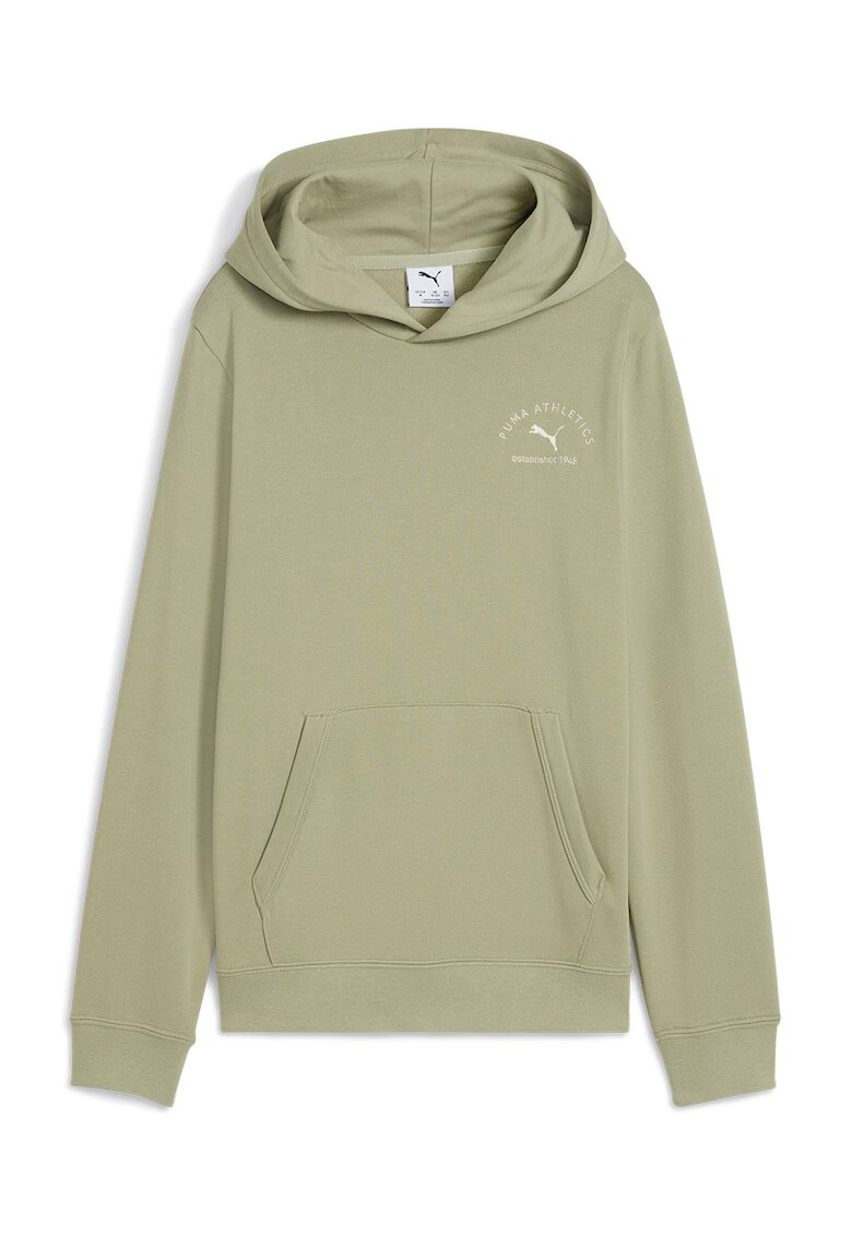 Puma Hanorac cu buzunar kangaroo - Kaki/Alb murdar