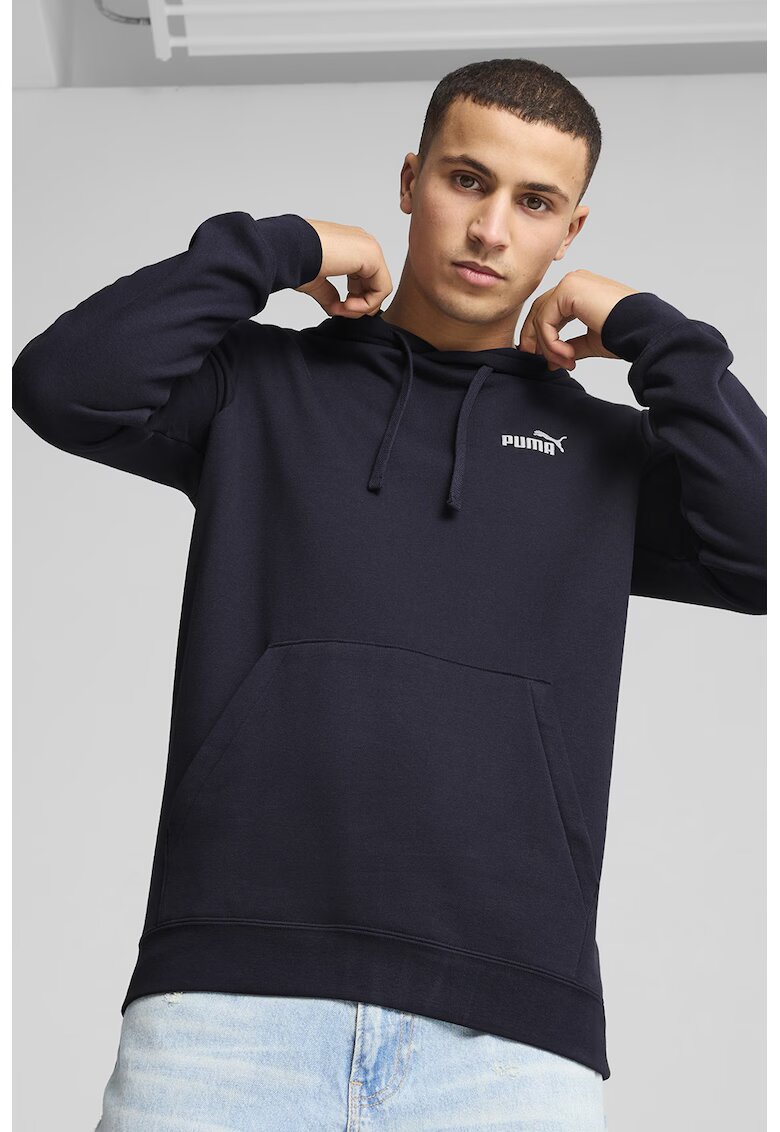 Puma Hanorac cu buzunar kangaroo si logo Essentials - Bleumarin