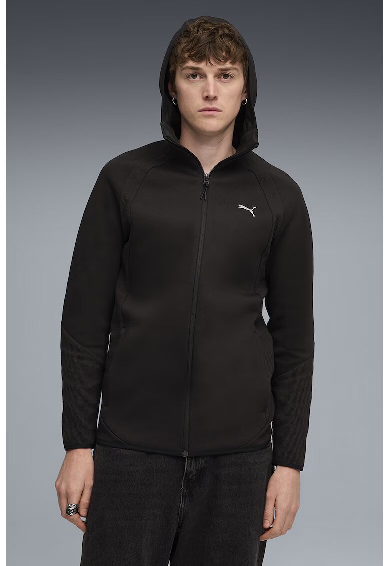 Puma Hanorac cu buzunare laterale si fermoar - Negru