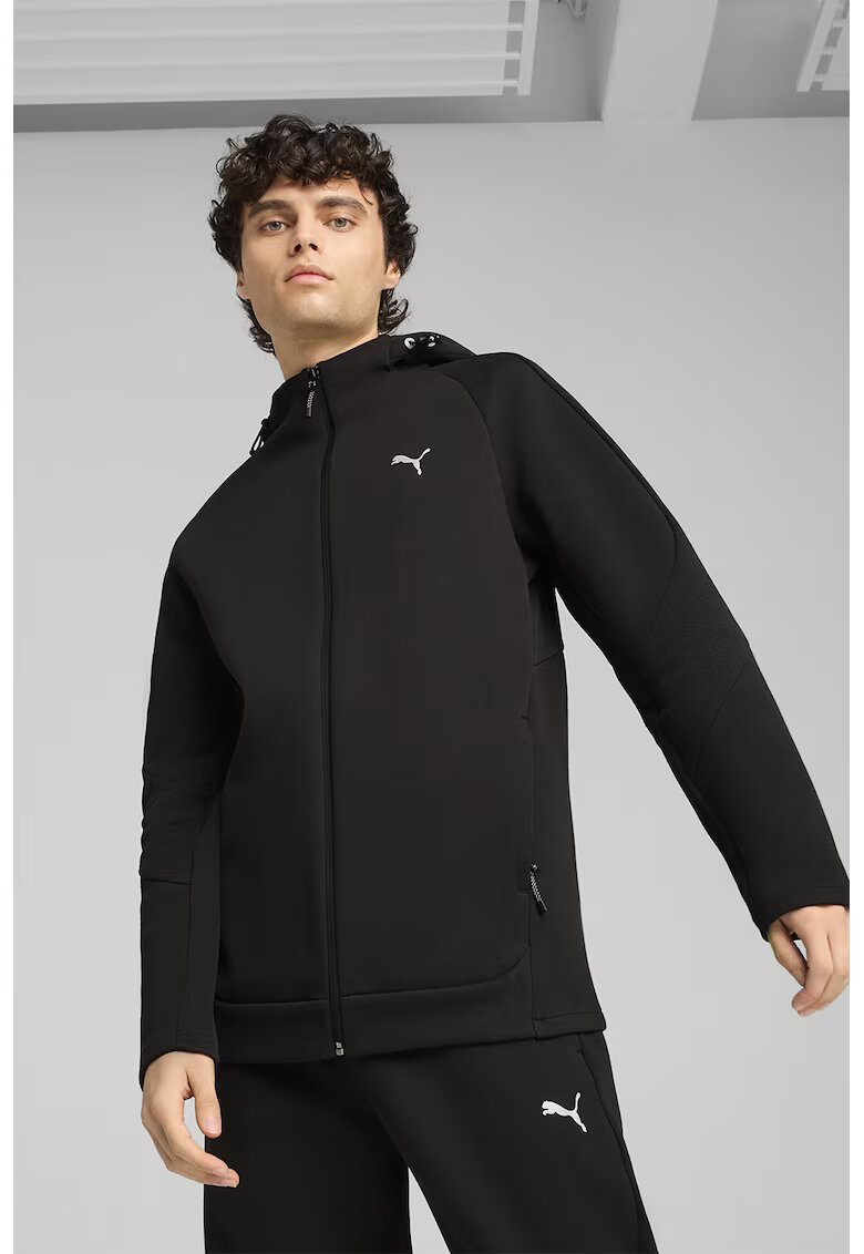 Puma Hanorac cu fermoar si maneci raglan - Negru