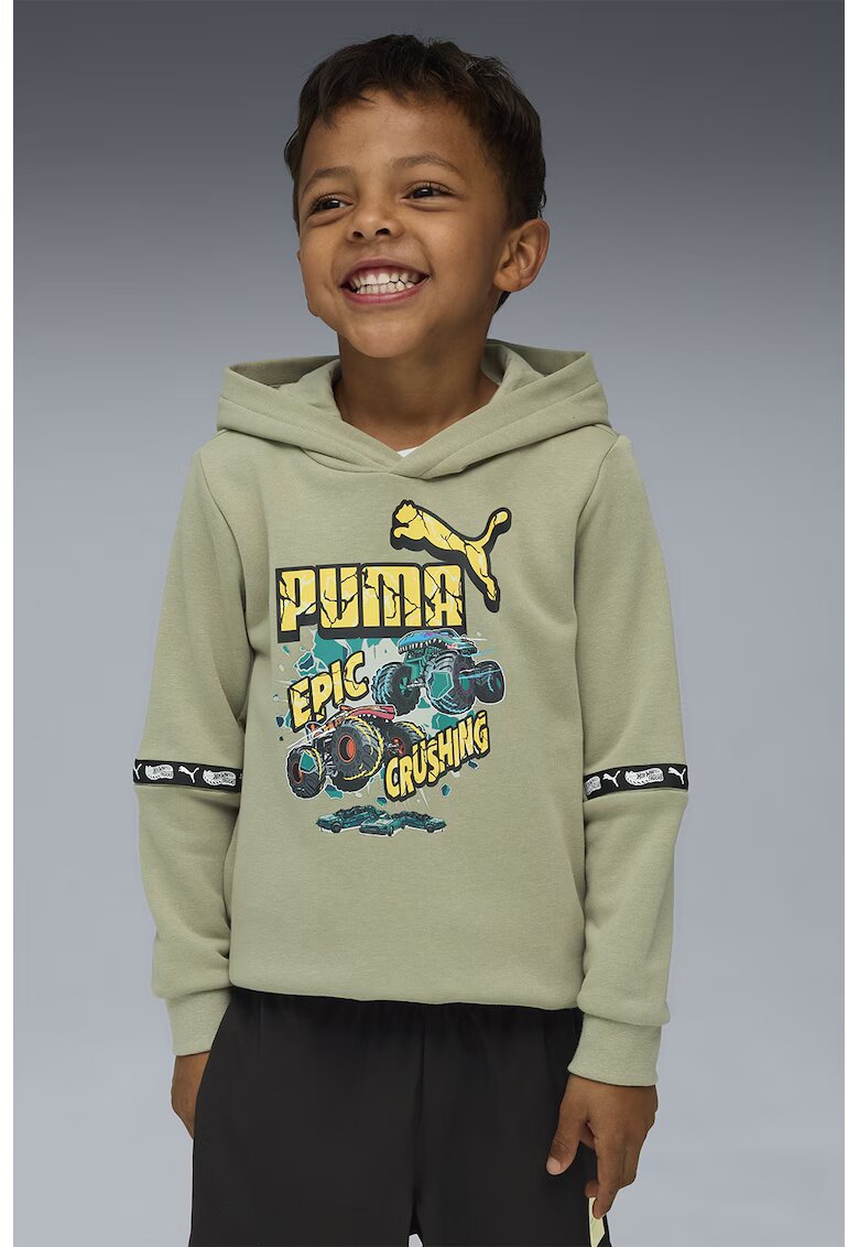 Puma Hanorac cu imprimeu Hot Wheels - Kaki