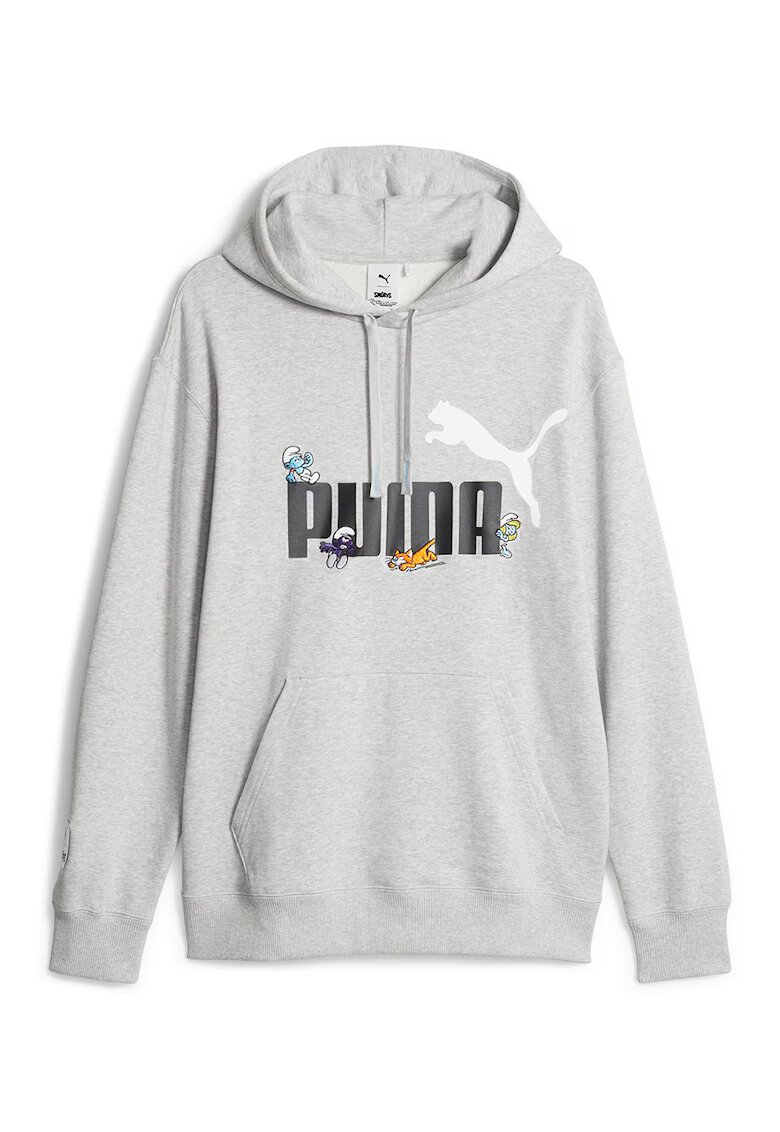 Puma Hanorac cu imprimeu logo si broderie - Gri deschis melange