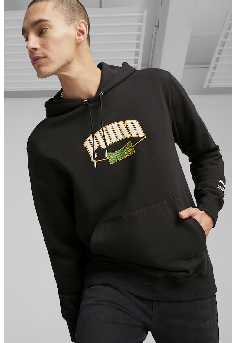 Puma Hanorac cu imprimeu logo si buzunar kangaroo Team For The Fanbase - Negru