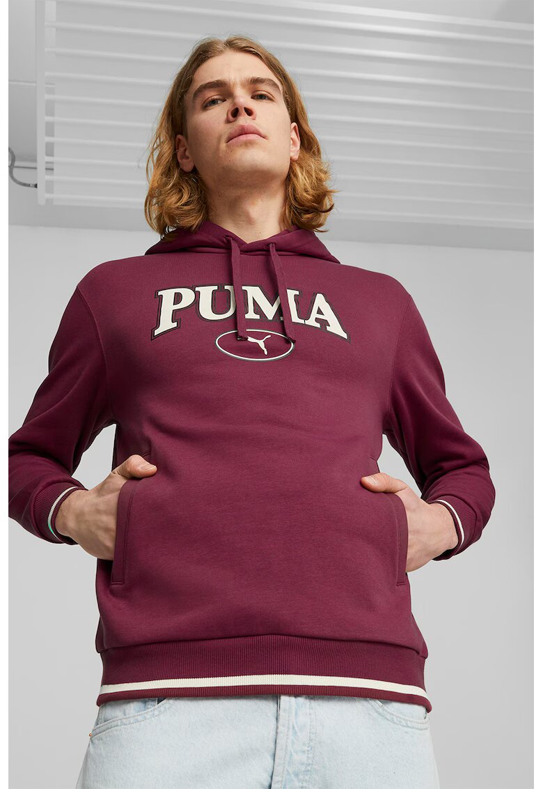 Puma Hanorac cu imprimeu logo Squad - Alb fildes/Rosu inchis