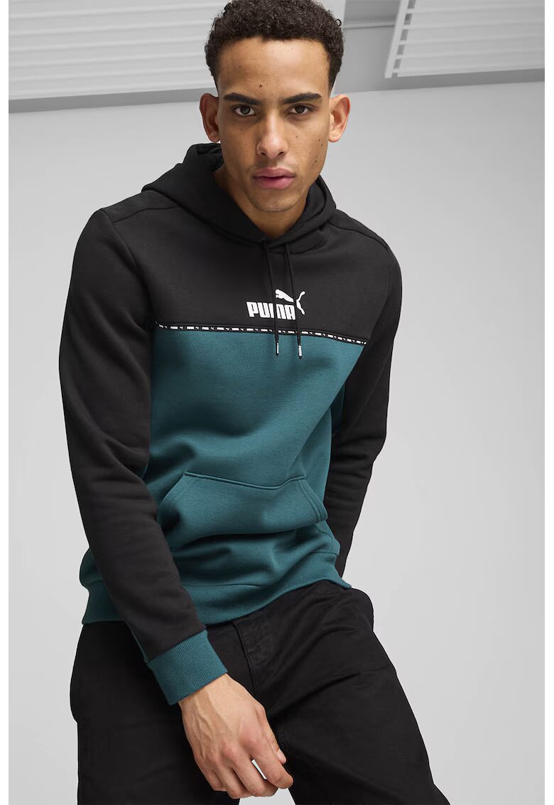 Puma Hanorac cu model colorblock Block x Tape - Negru/Verde persan