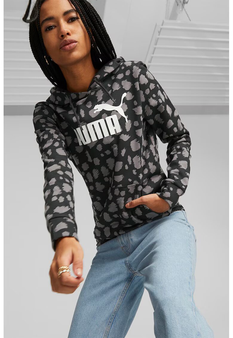 Puma Hanorac cu model si imprimeu logo - Negru/Gri