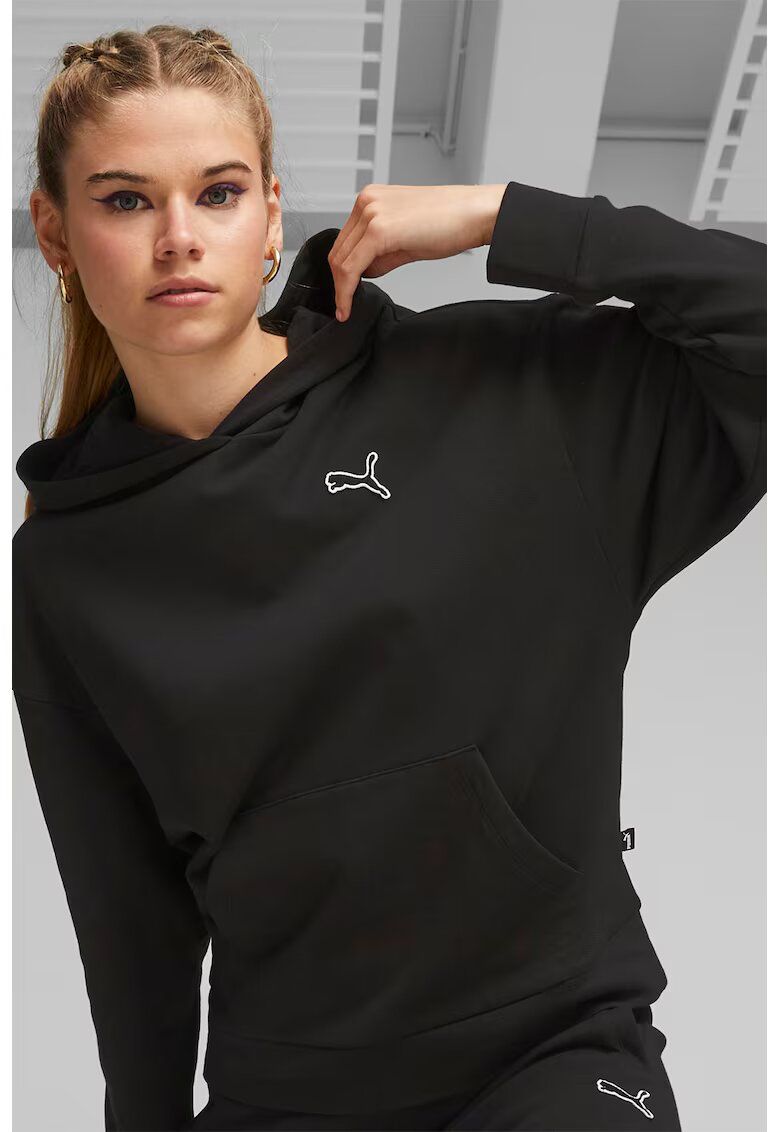 Puma Hanorac de bumbac cu buzunar langaroo Better Essentials - Negru